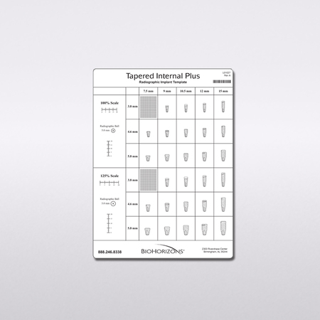 Tapered Short Radiographic Implant Template 