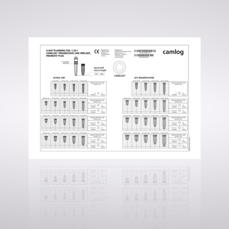 X-ray planning foil 1.25:1, for CONELOG® PROGRESSIVE-LINE implants 